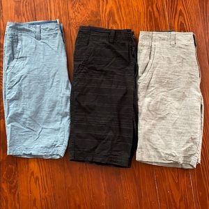 3 pairs linen-look shorts EUC pockets no flaws
